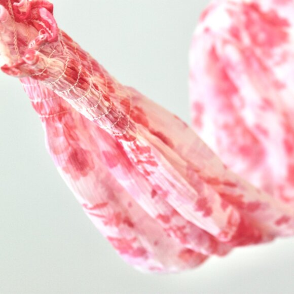 Versona Pink Rose Floral Knee-Length V-Neck Balloon Coquette Dress Extra Small - Picture 6 of 11